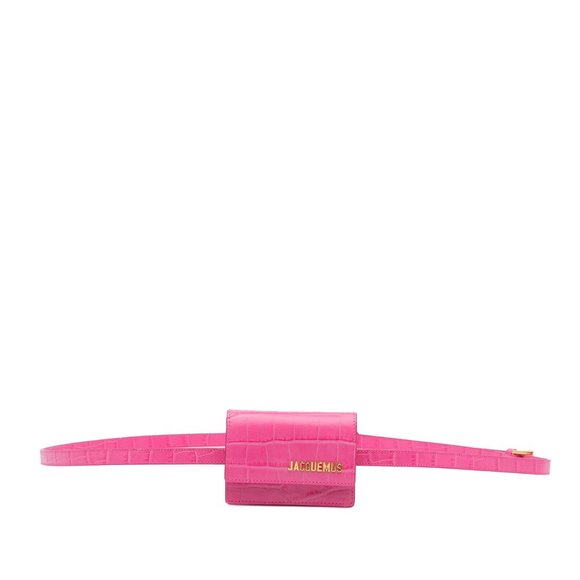 JACQUEMUS La Ceinture Bello Croc-Effect Leather Belt Bag - Pink New without tags - Picture 1 of 4